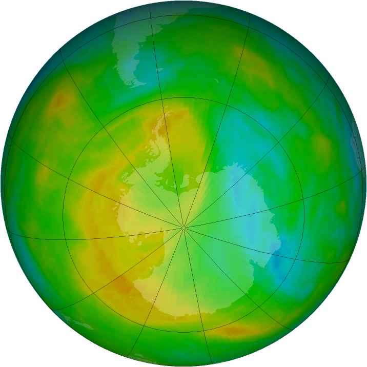 Antarctic ozone map for 26 November 1983